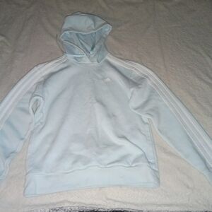 Adidas Women's Light Blue Pullover Hoodie